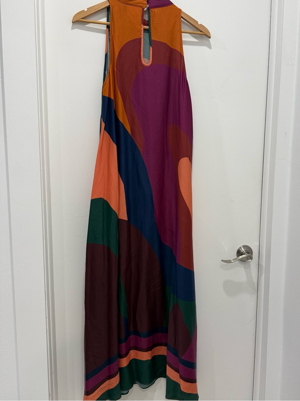 FARM Rio Anthropologie Multicolor Abstract Maxi Dress L - Picture 4 of 11